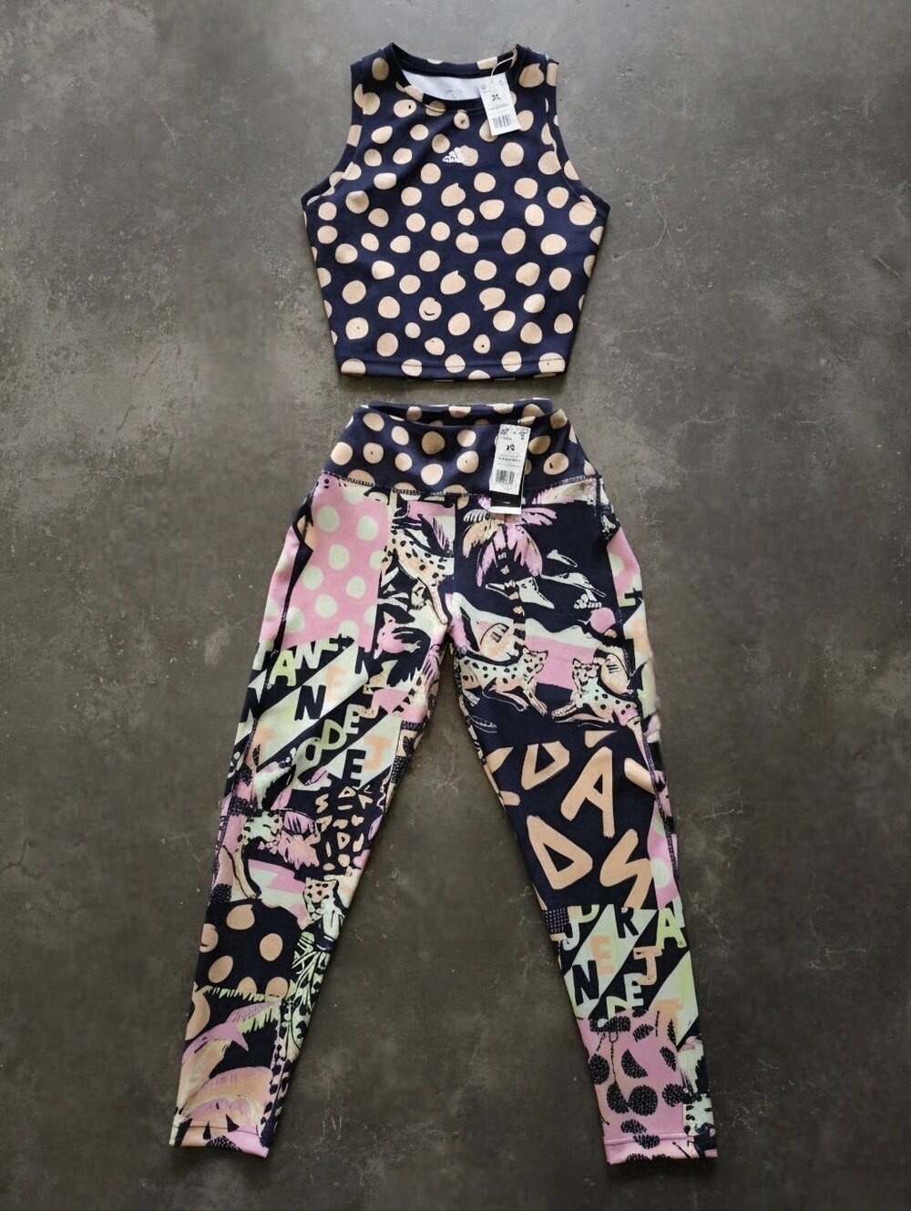 NWT Adidas x Farm Rio Print Feel Brilliant AEROREADY Sport Tank Top & Tights XL